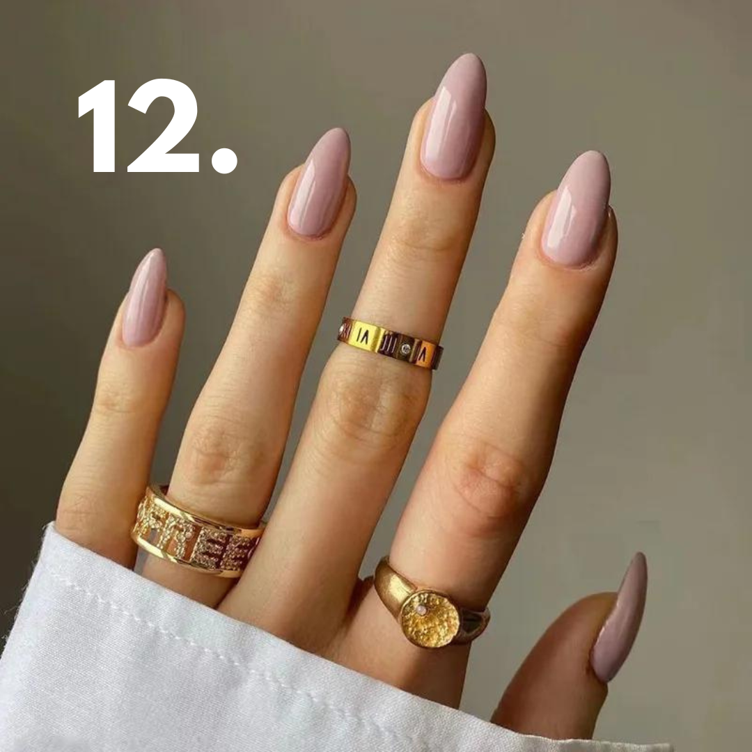 Solid Colour Almond - Assorted Colours, 24 Piece Nail Set