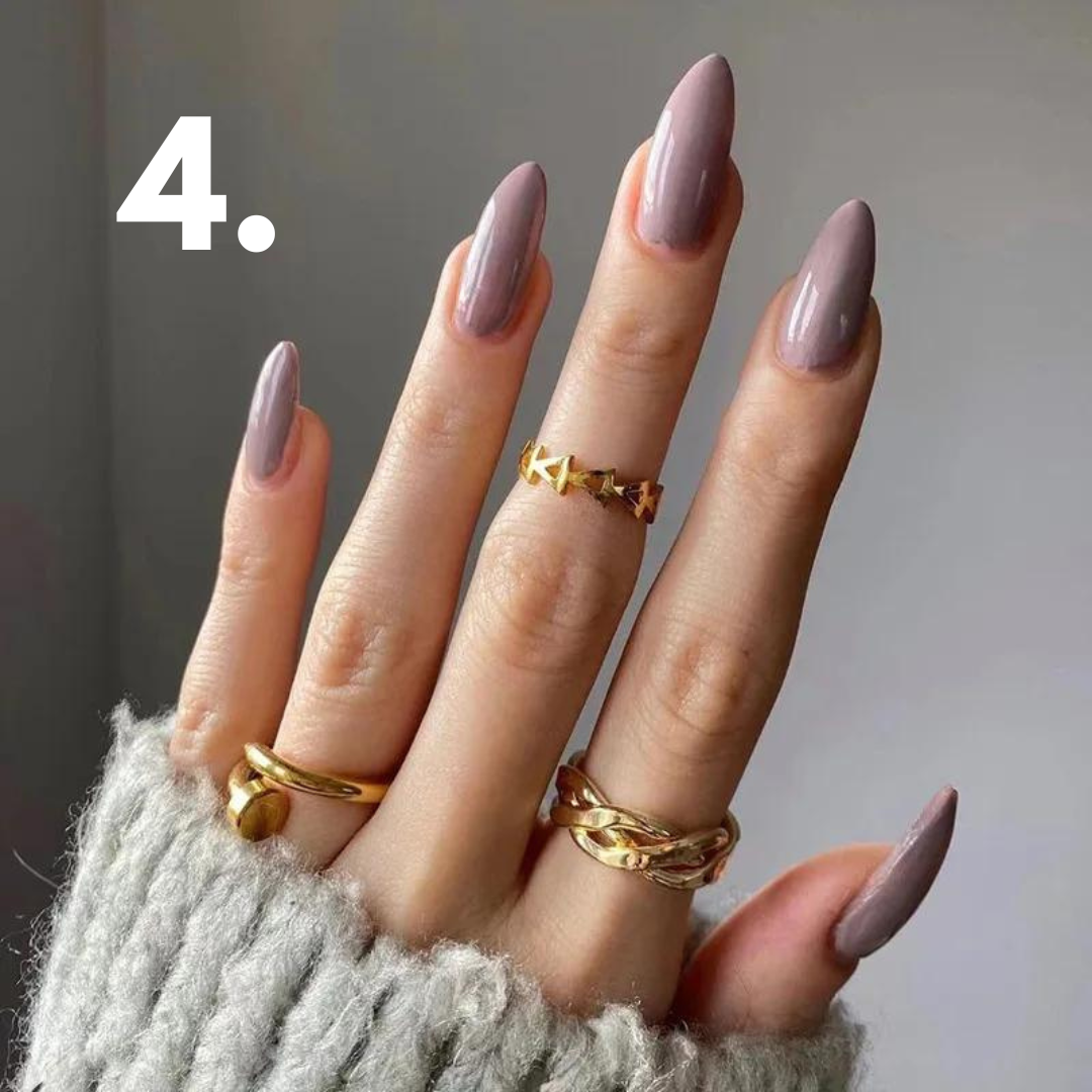 Solid Colour Almond - Assorted Colours, 24 Piece Nail Set