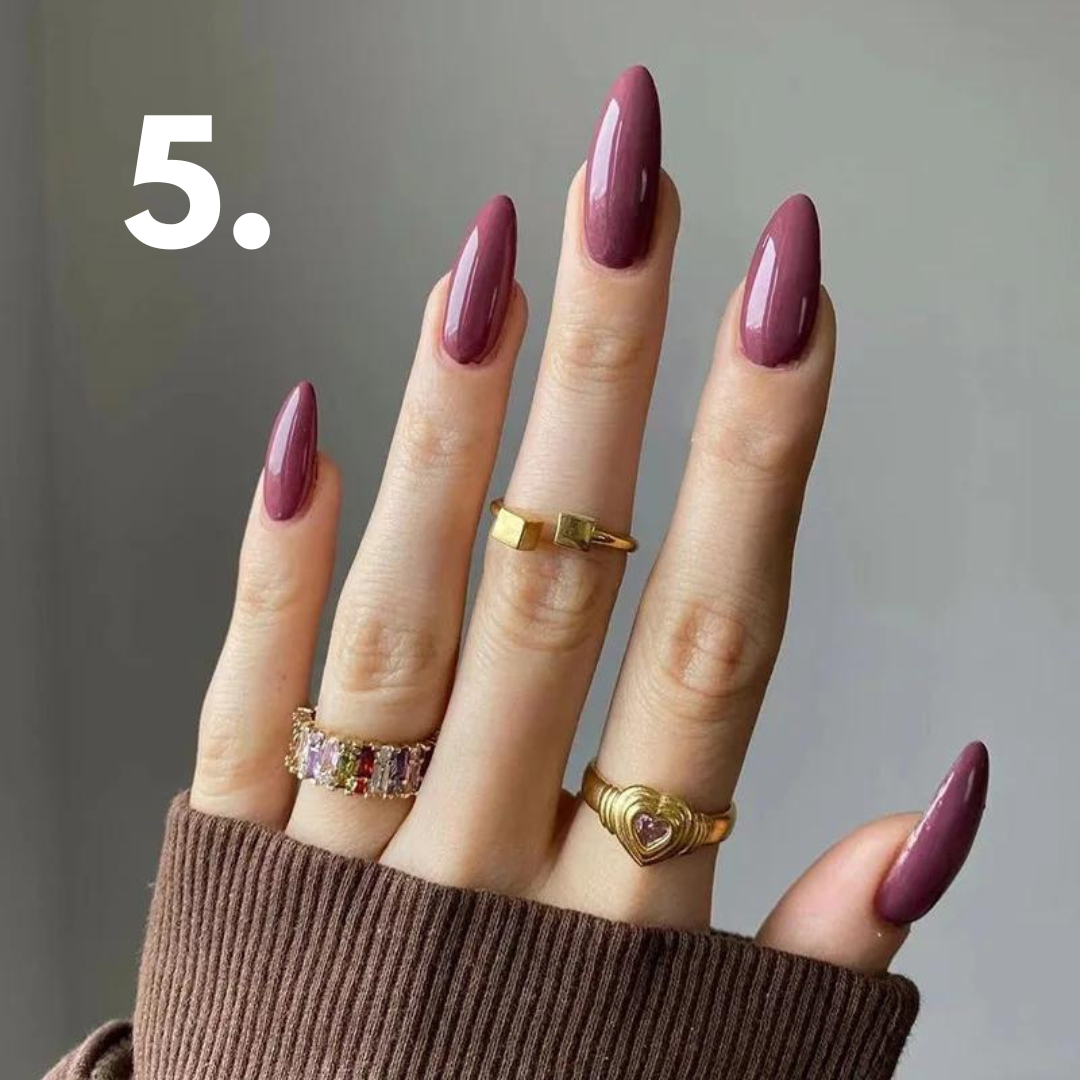 Solid Colour Almond - Assorted Colours, 24 Piece Nail Set