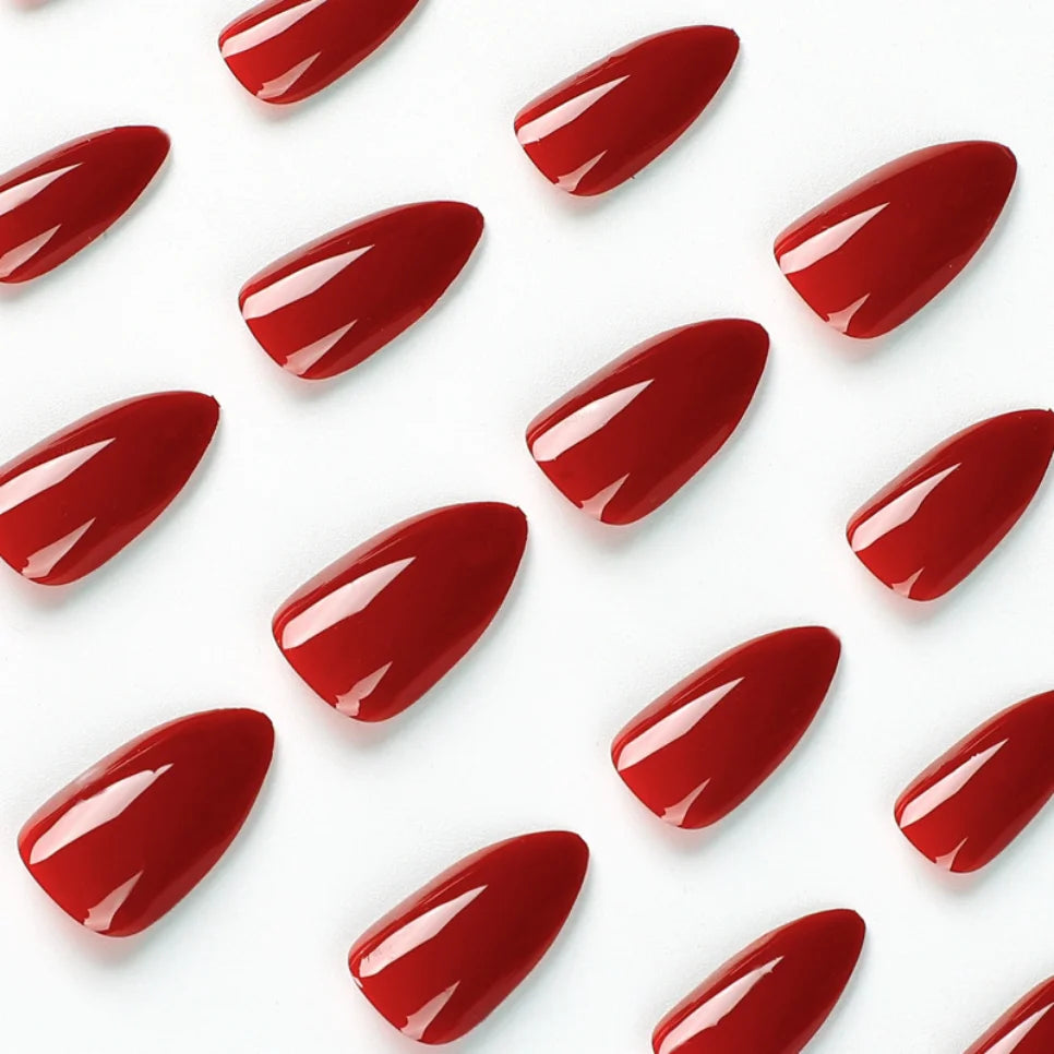 Solid Colour Almond - Assorted Colours, 24 Piece Nail Set
