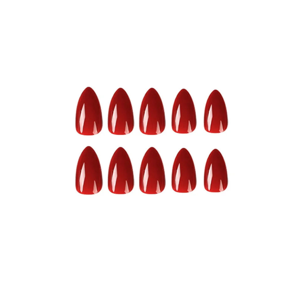 Solid Colour Almond - Assorted Colours, 24 Piece Nail Set