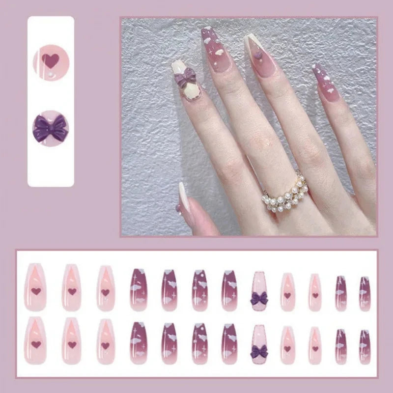 Bow Gossip 24 Piece Nails