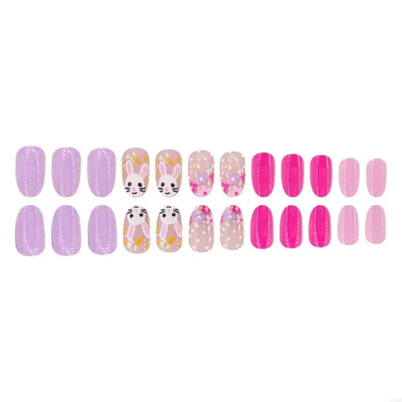 Hot Pink Bunny 24 Piece Nails