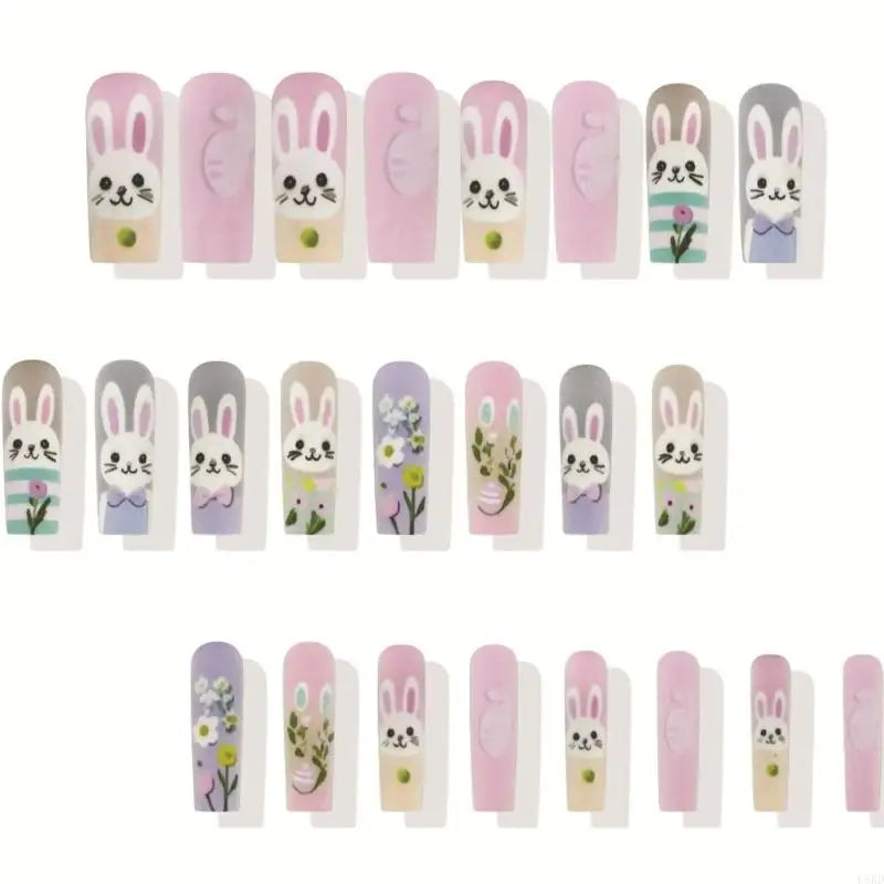 Easter Egg Bunny 24 Piece Nails