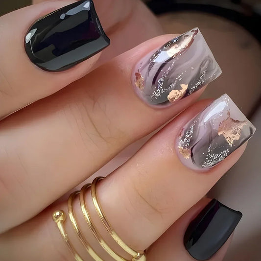 Swirl Marble 24 Piece Nails