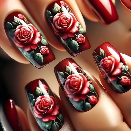 Romantic Rose 24 Piece Nails