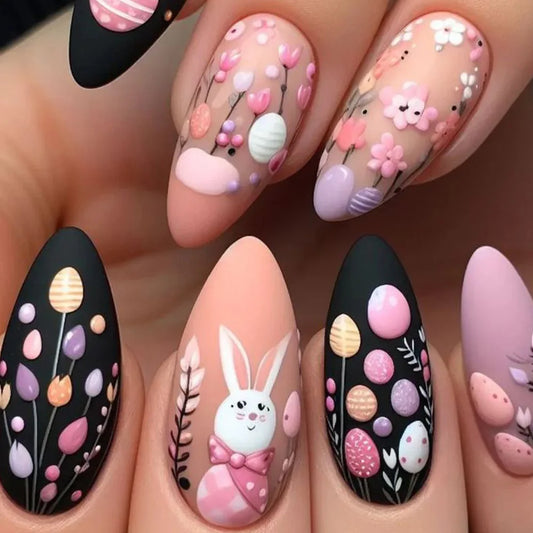 Black Easter 24 Piece Nails