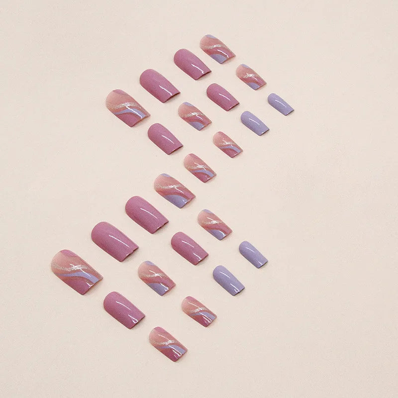 Stunning Purple Tone 24 Piece Nails