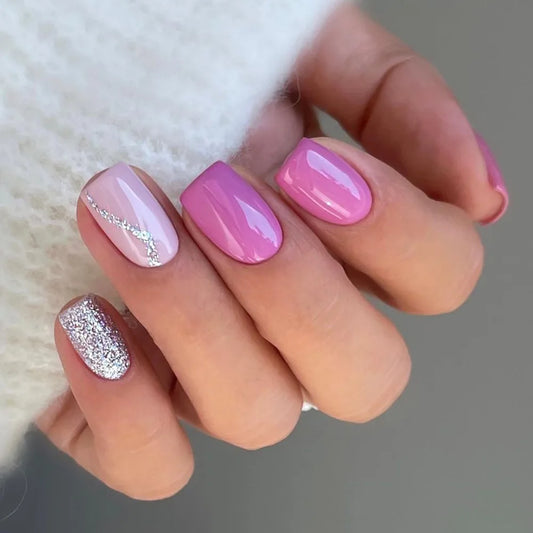 Pink Sparkle Shades 24 Piece Nails
