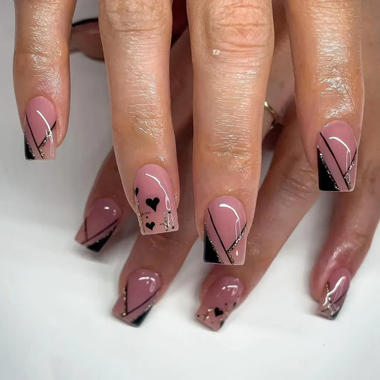 Stunning Hearts Sparkle 24 Piece Nails