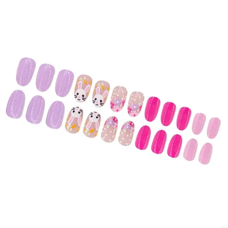 Bright Bunny 24 Piece Nails