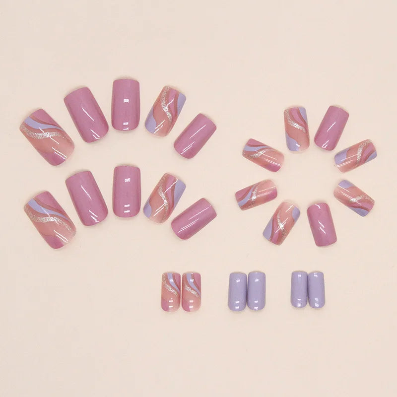Stunning Purple Tone 24 Piece Nails